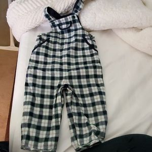 Janie and Jack Boys plaid Flannel overalls